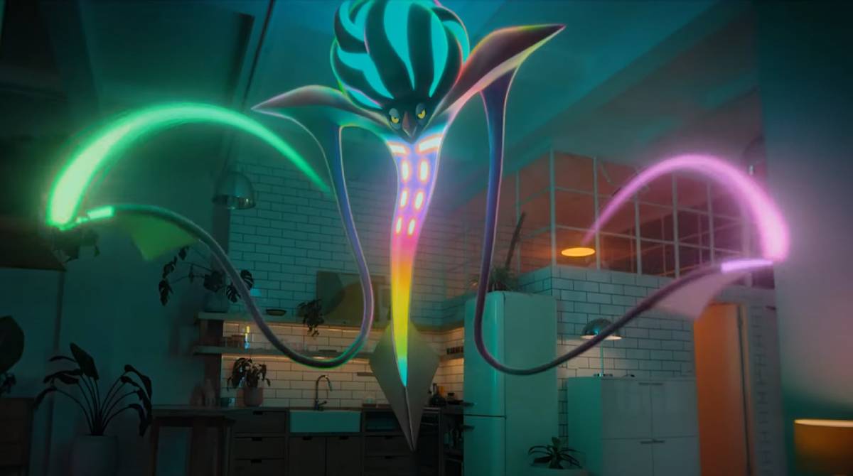 Mega Malamar appears in an apartment kitchen