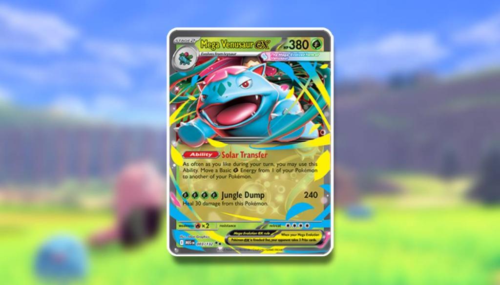 The card Mega venusaur ex is shown