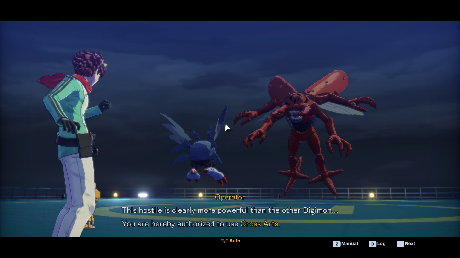Players facing an enemy Digimon in Digimon Story Time Stranger