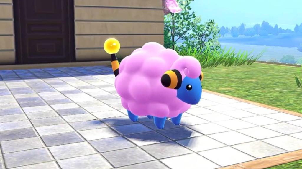 Shiny Mareep is shown on a rooftop