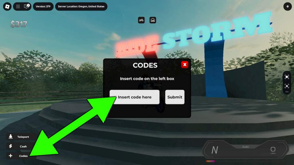 How to redeem Ride Storm codes.