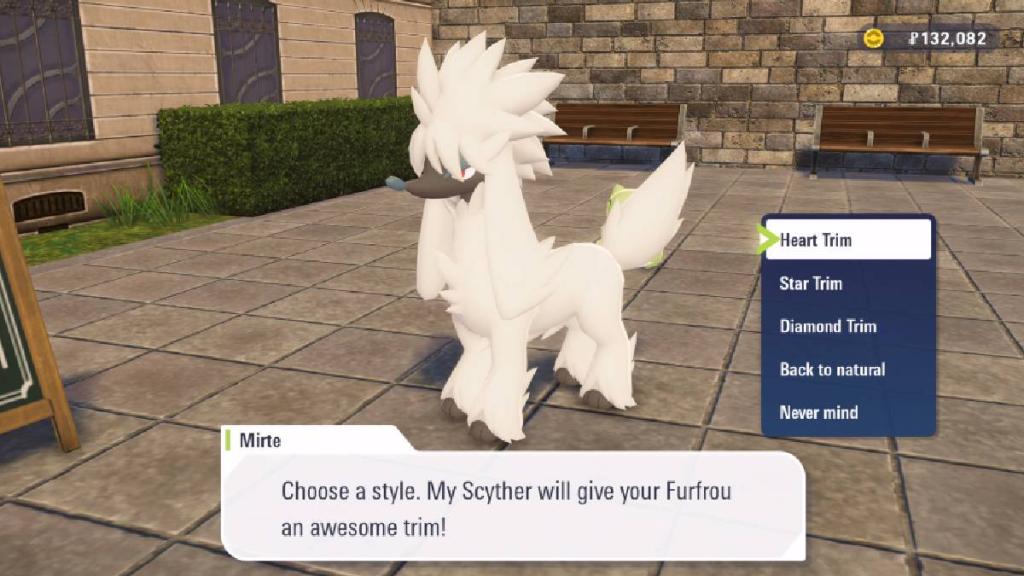 The Pokémon Furfrou is shown in Pokémon Legends Z-A