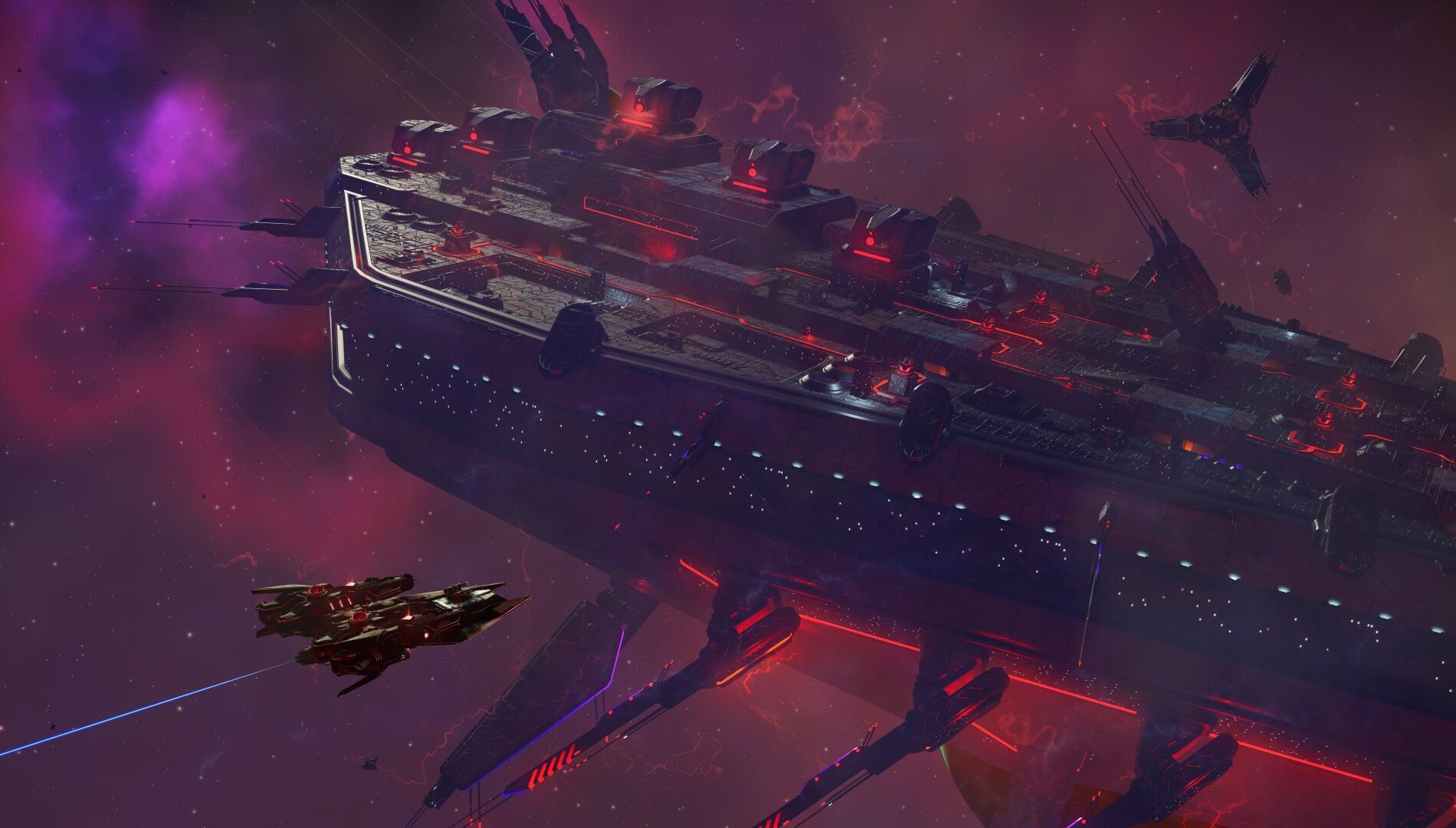 A massive frigate in No Man's Sky Breach update