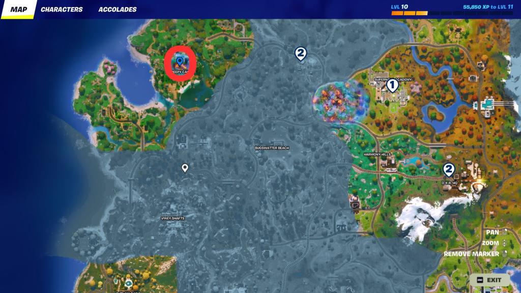 Jason Voorhees location in Fortnite