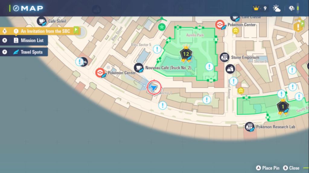 The location of the Pokemon eevee in Pokemon Legends: ZA.