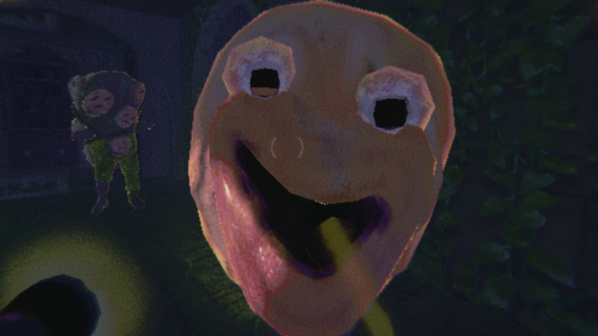 Holding the Cleanup Crew's head with his body in the background