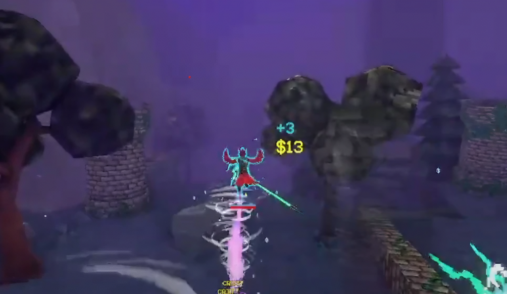 Birdo fighting enemies in Megabonk