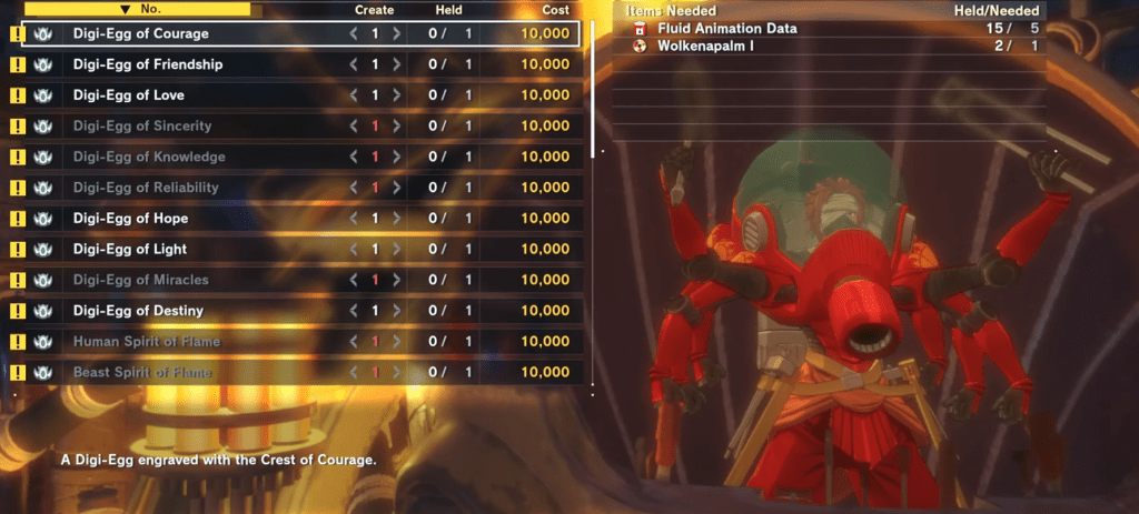 Digi-Eggs in Digimon Story Time Stranger