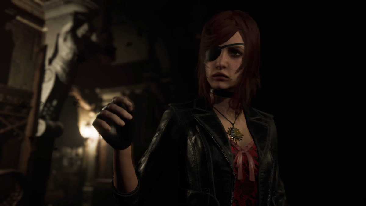 Caroline hesitantly lifting her hand towards the cursed Lady Chapel door