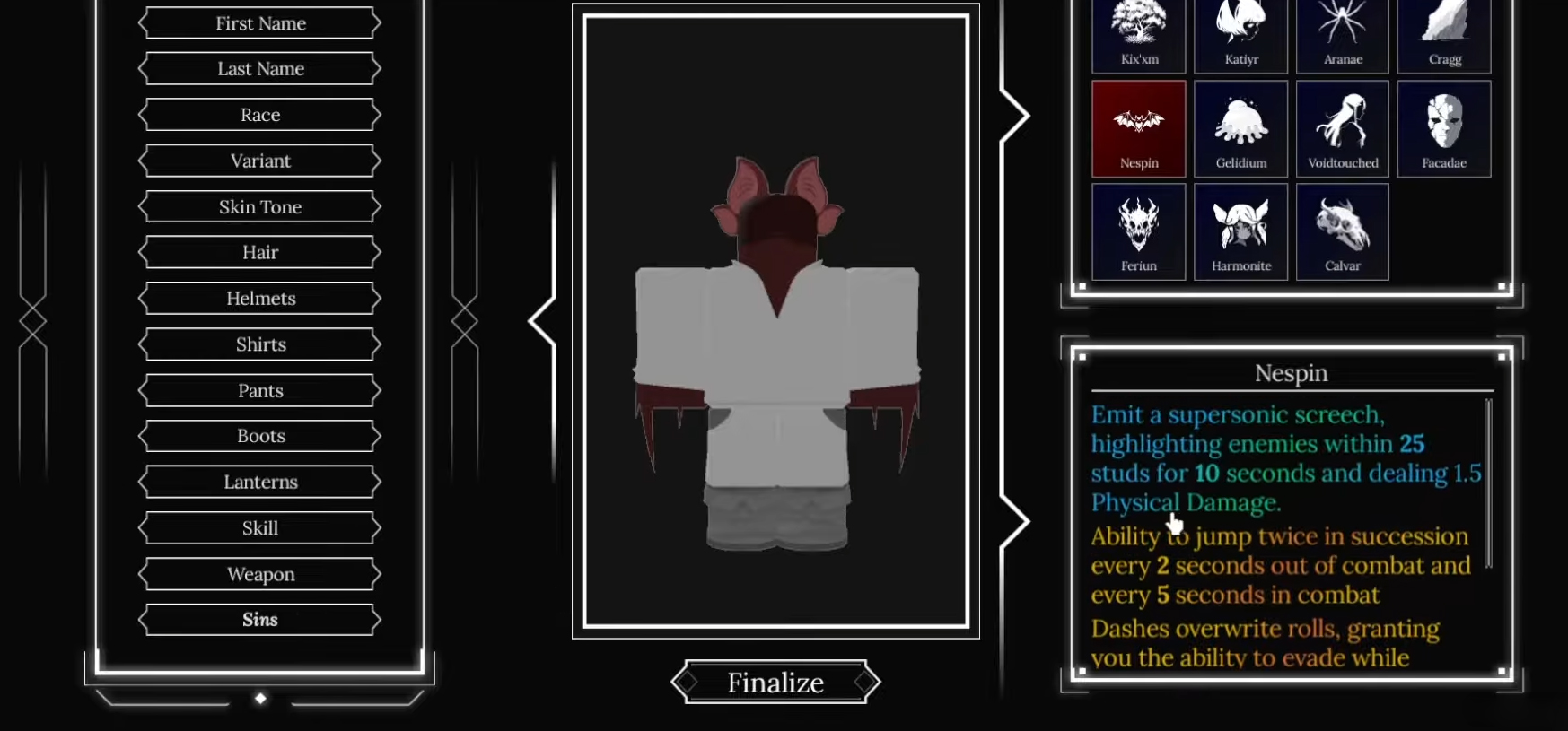 absolvement nespin race showcase