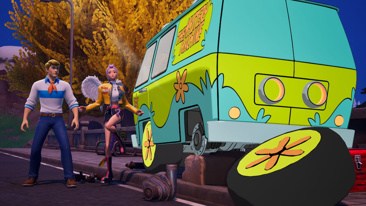 Rumi dancing by fred and the mystery machine van in fortnite