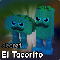 El Tacorito brainrot from Plants vs Brainrots Roblox experience.