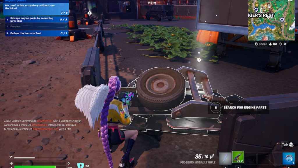 searching for engine part in fortnite