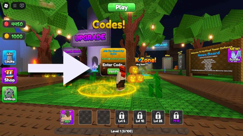 How to redeem Mythical Tower Defense codes