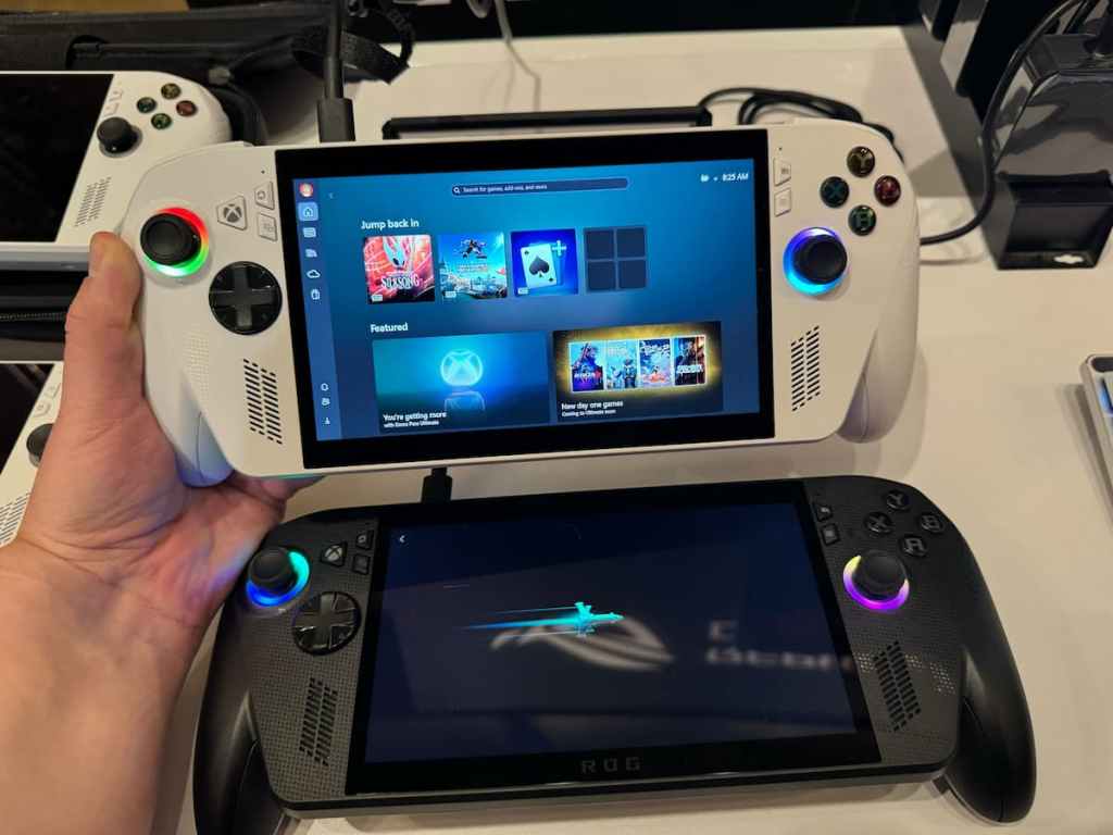 ASUS ROG Xbox Ally and ASUS ROG Xbox Ally X next to each other