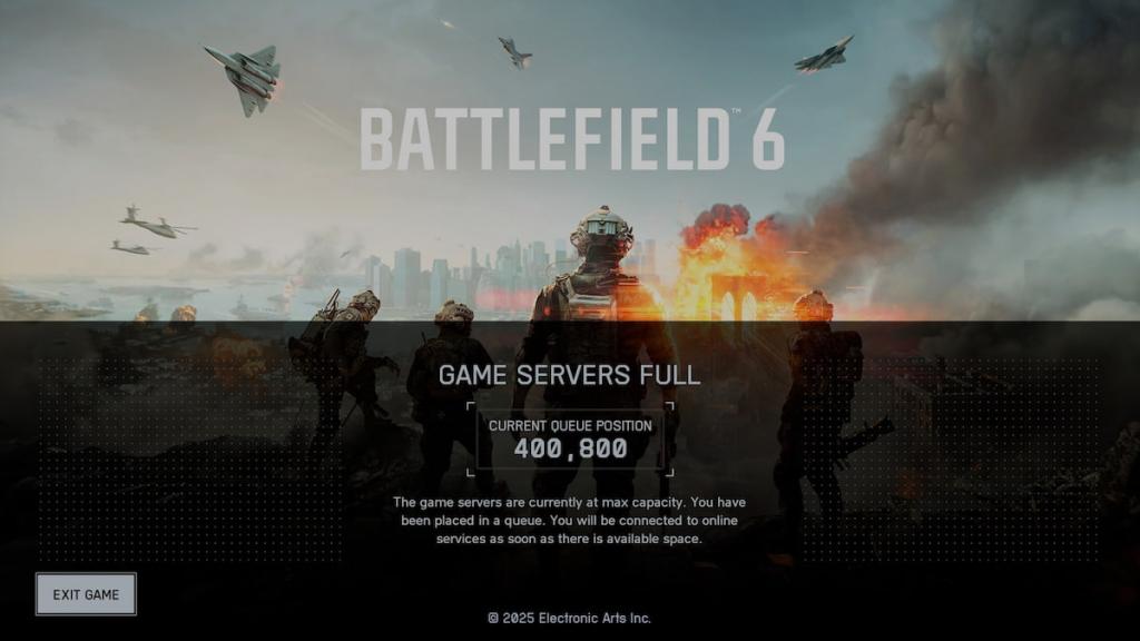 Battlefield 6 server queue.