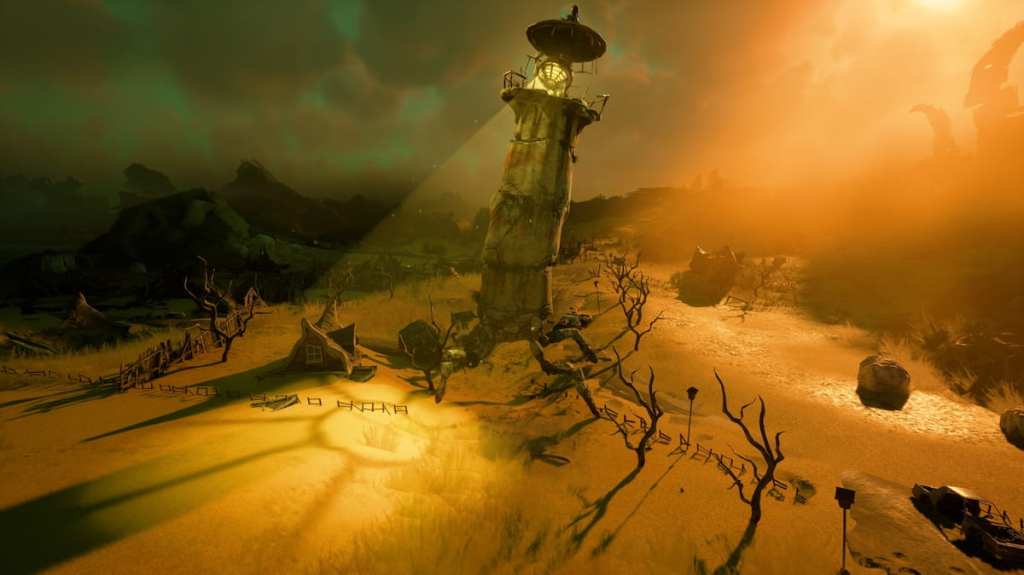 Keeper lighthouse aiming spotlight