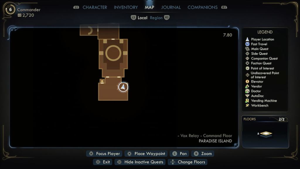 de Vries safe room location on the map in Outer Worlds 2