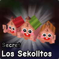 Los Sekolitos brainrot from Plants vs Brainrots Roblox experience.