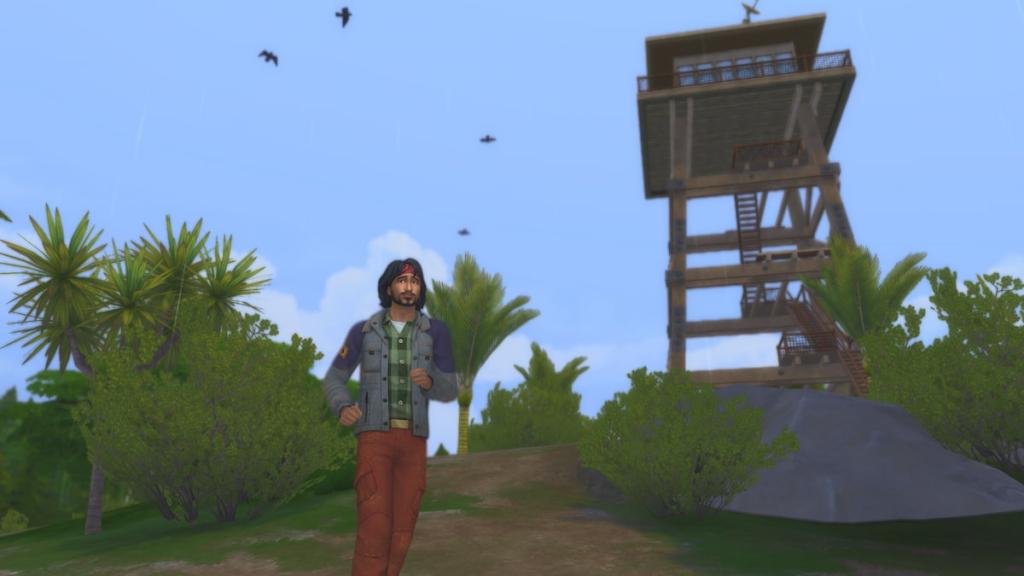 Lost adventurer raheel running in nature in the sims 4