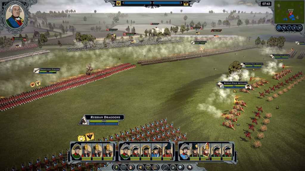 Line regiments and artillery firing at each other in Master of Command. 