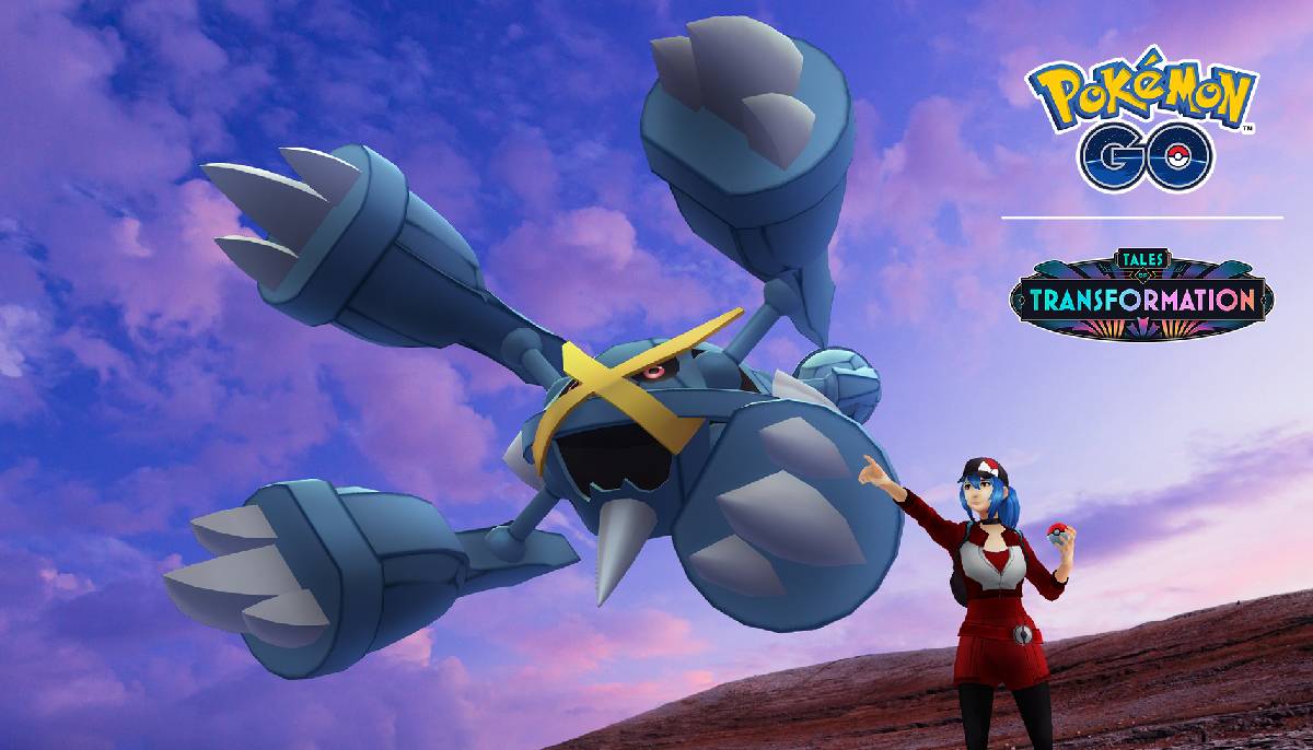 Promotional artwork shows Mega Metagross and a Pokémon Go trainer