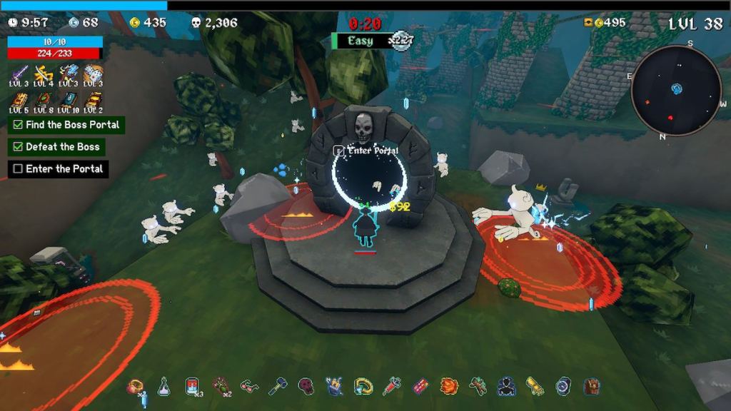 Bandit using the Katana, Dexecutioner, Dice, and Lightning Staff in the Forest.