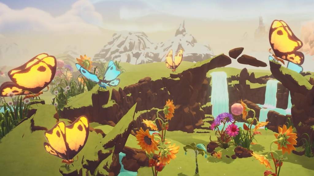 pixie biome with massive flowers and butterflies in ddv