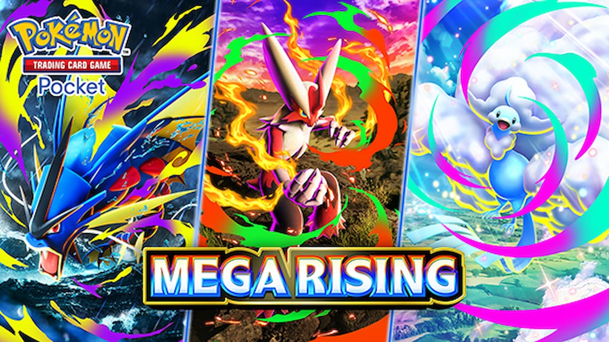 Promo image for Mega Rising expansion in Pokemon TCG Pocket