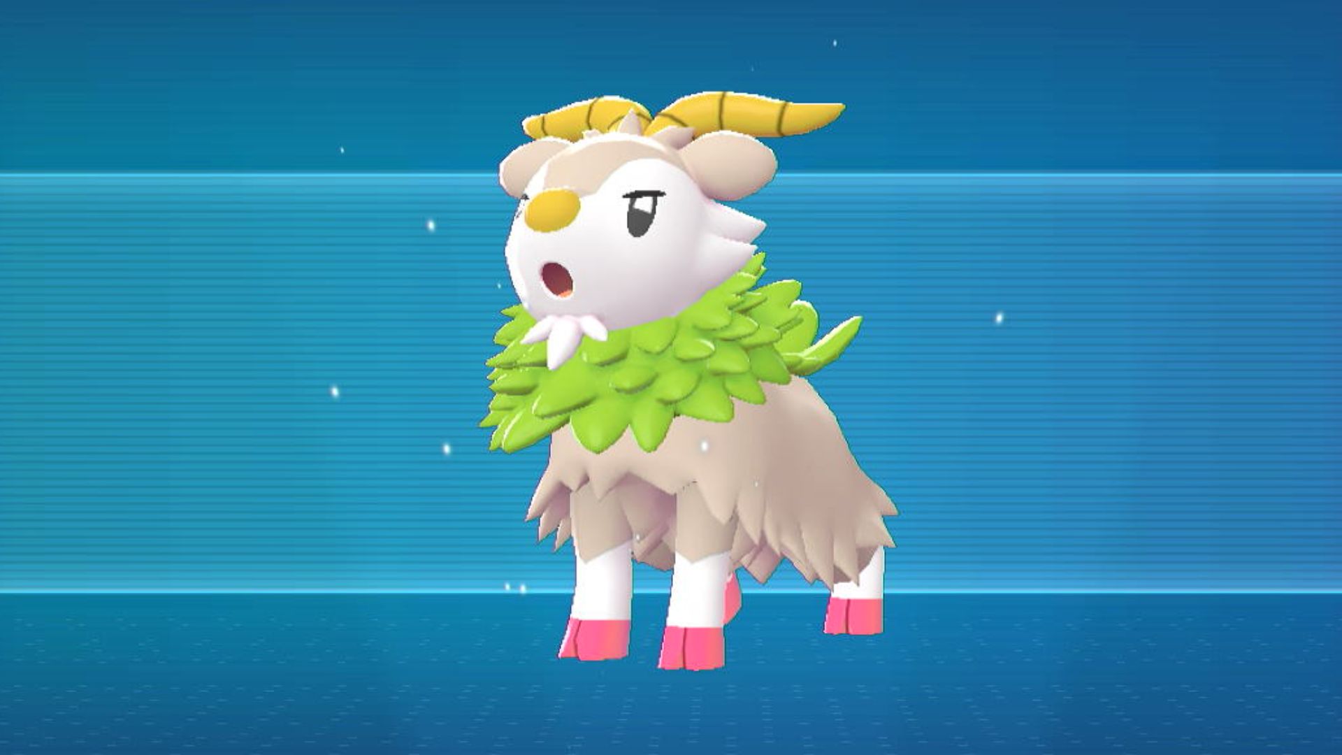 A shiny Skiddo in the Pokédex screen in Legends ZA