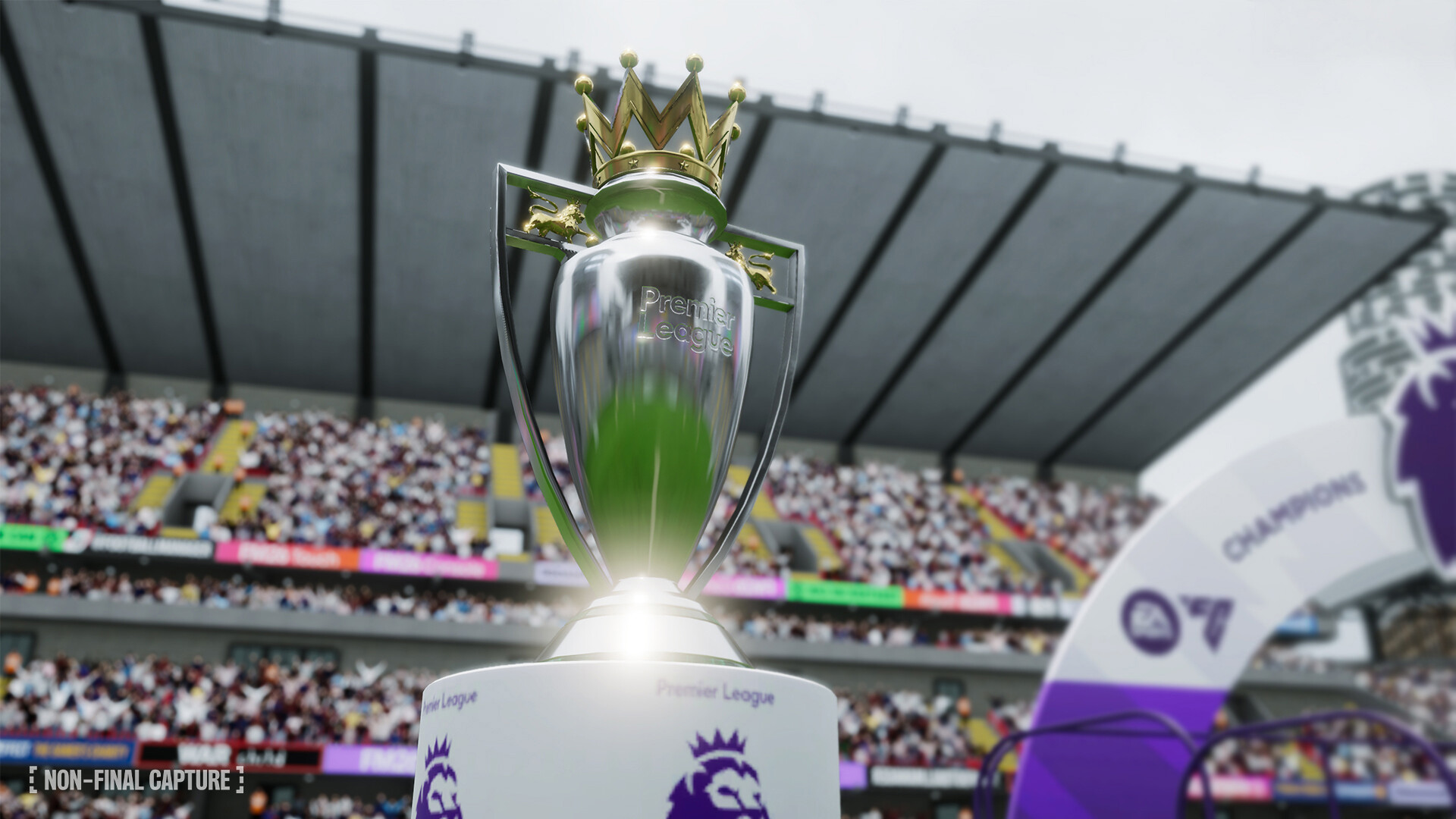 Premier League trophy in Football Manager 26
