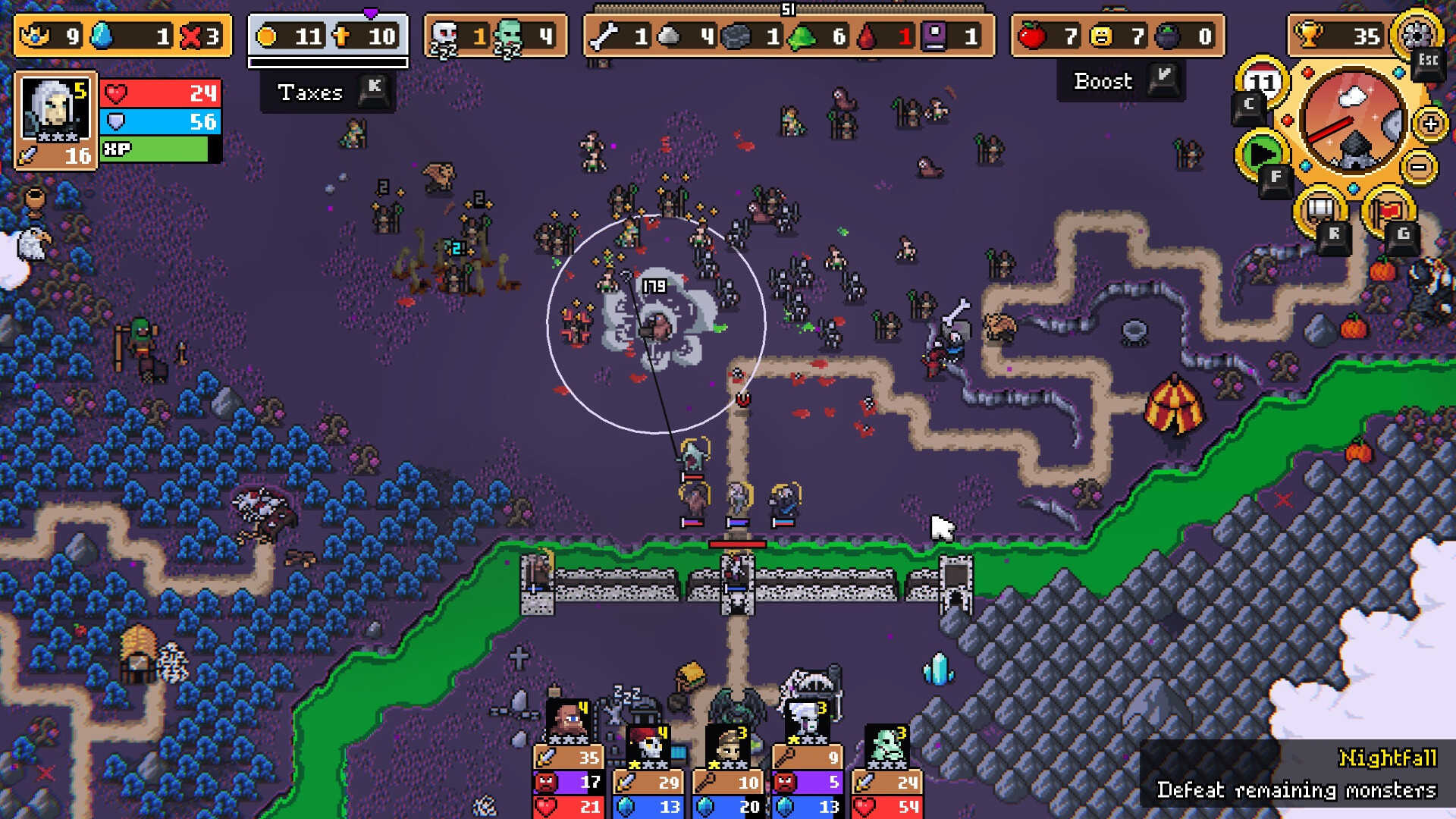 Combat scene in Super Fantasy Kingdom