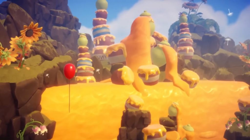 Winnie the pooh red balloon in disney dreamlight valley