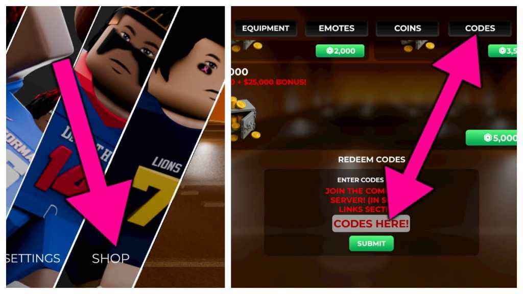 How to redeem High School Football codes.