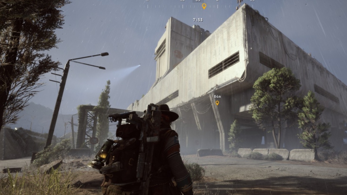 Player in front of the Research and Administration building in ARC Raiders