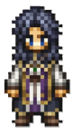 Pius, a long-haired man wearing white and purple robes in Octopath Traveler 0