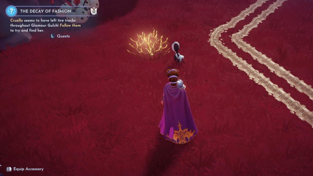 Approaching a skunk in disney dreamlight valley