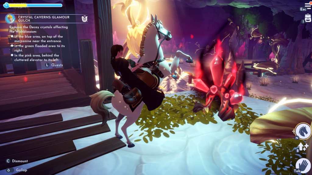 Breaking first red crystal in disney dreamlight valley