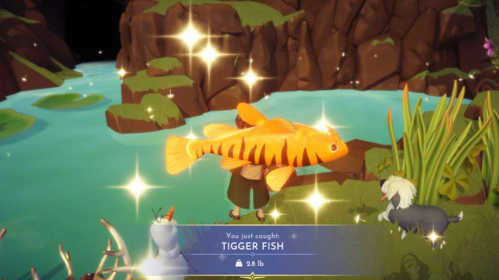 A caught tigger fish in disney dreamlight valley