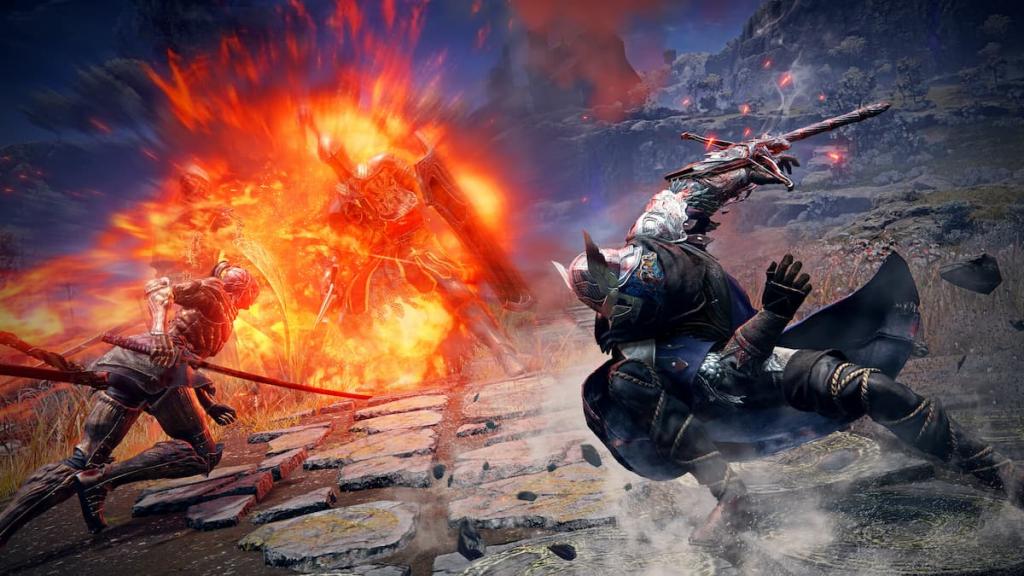 A combat scene in Elden Ring Nightrein