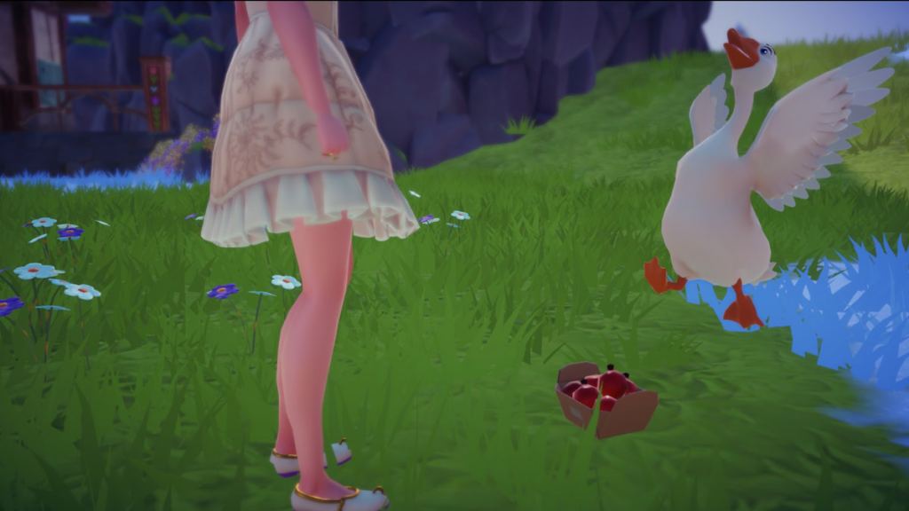 Feeding goose in disney dreamlight valley