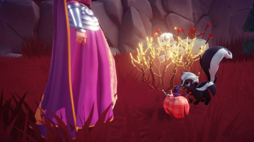 Skunk eating in disney dreamlight valley