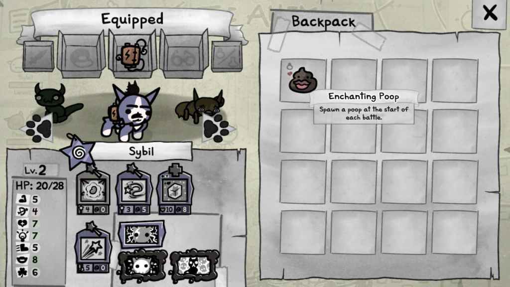 The Enchanting Poop item in Mewgenics.