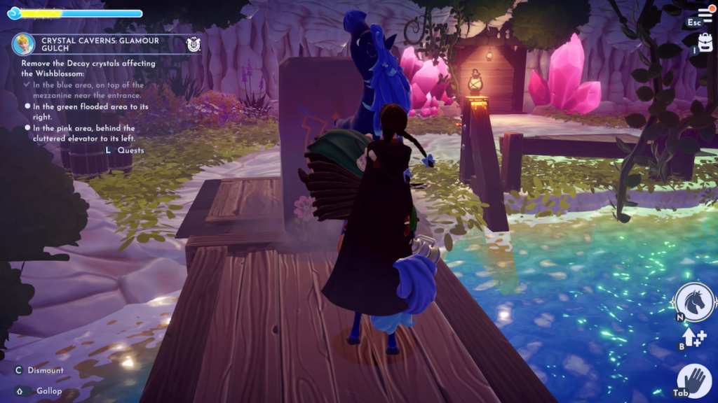 Pushing a stone across a bridge in disney dreamlight valley