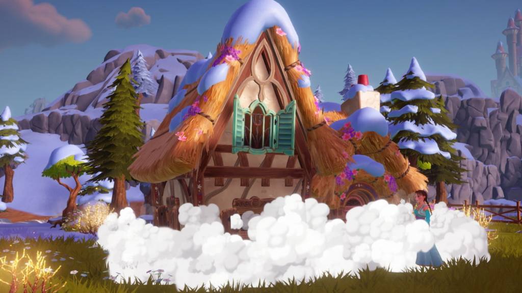 building snow white's house in disney dreamlight valley