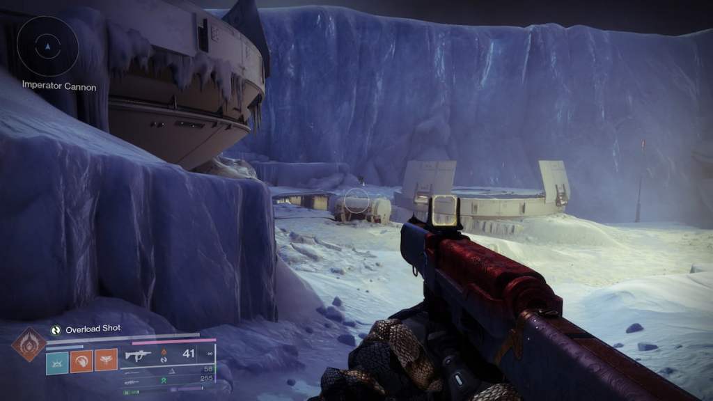 A guardian points at a Taken enemy in the Fire and Ice mission in Destiny 2.