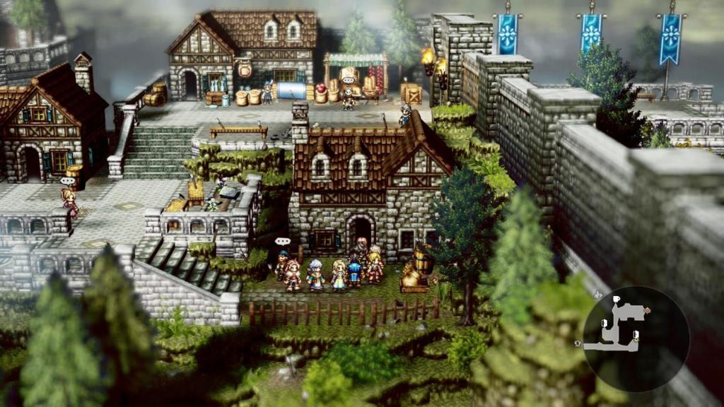 A bunch of houses in Donescu a town with several stone buildings.