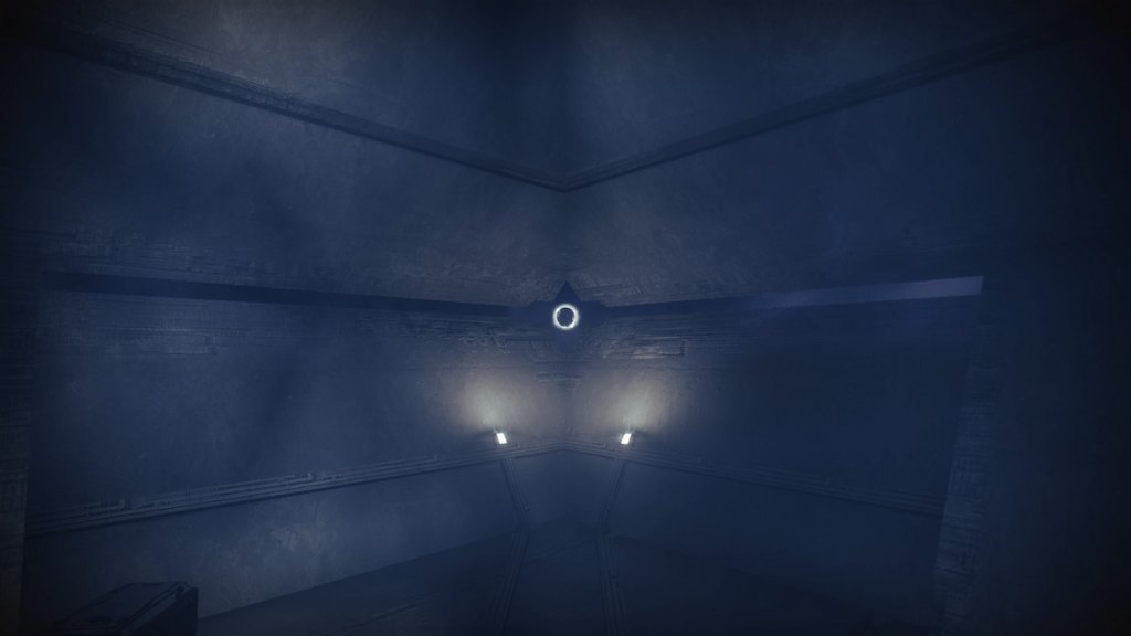 Another Taken Blight seen through an oddly shaped hole in the Fire and Ice mission.