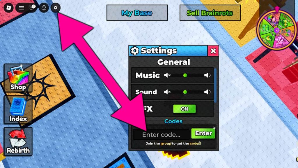 How to redeem Scroll a Brainrot codes.