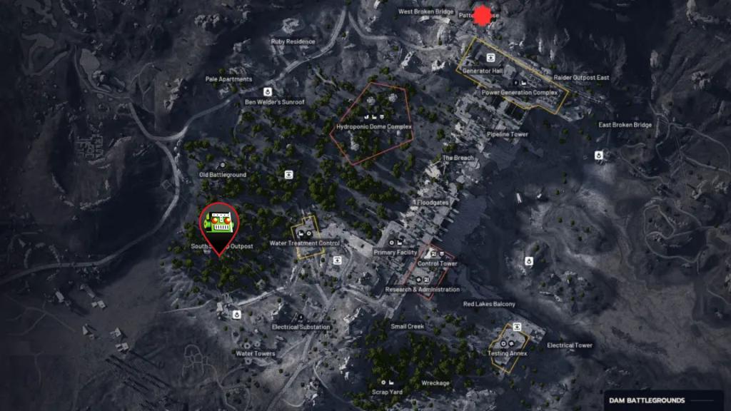 Candleberries location in Dam Battlegrounds